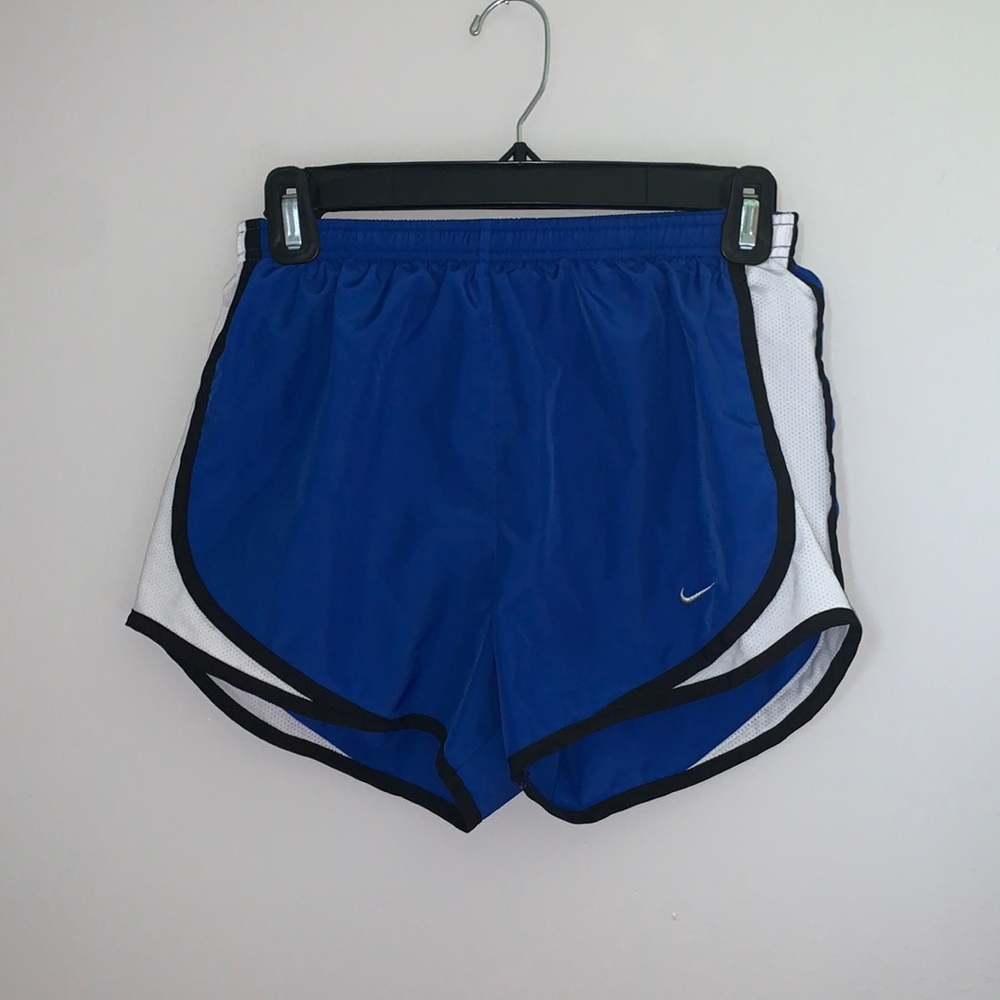 Nike royal blue running shorts.